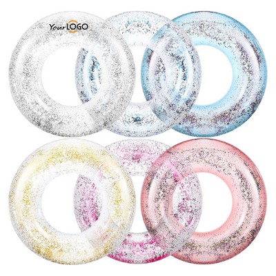 Inflatable Pool Floats Tube W/ Colorful Glitters