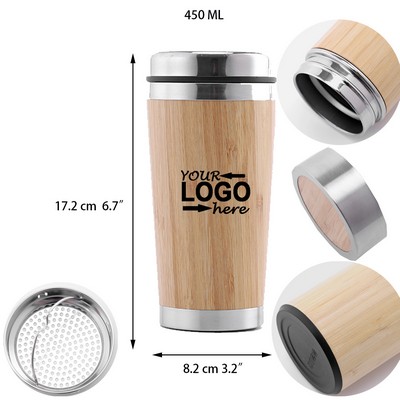 Bamboo Shell Stainless Steel Thermal Cup