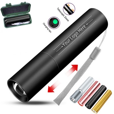 Rechargeable Flashlight With Telescopic Zoom