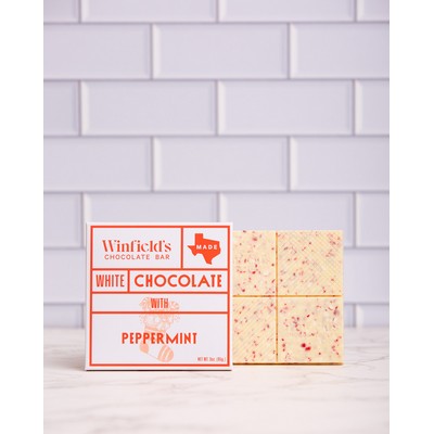 Square Peppermint White Chocolate Bar