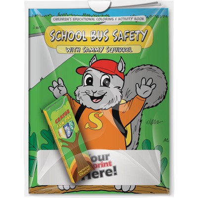 Combo Pack - CB1018 Coloring Book & 4-Pack of Crayons (Imprinted) in a Poly Bag