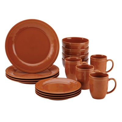 Rachael Ray Cucina 16Pc Dinnerware Set Pumpkin Orange