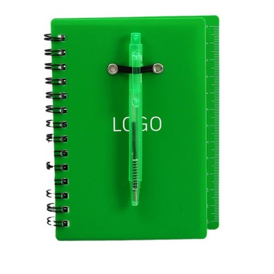 Notebook with Sticky Notes and Pen