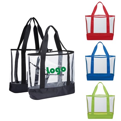 Clear PVC Plastic Tote Bag With Handles