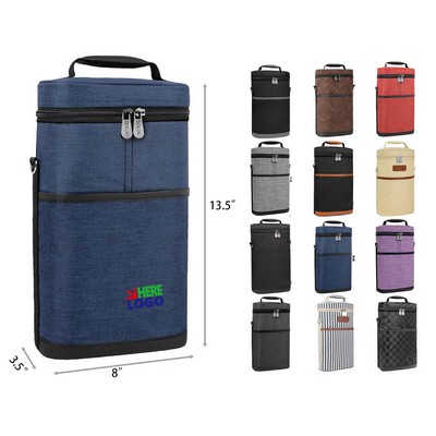 2 Bottle Wine Portable Insulated Leakproof Cooler Bag