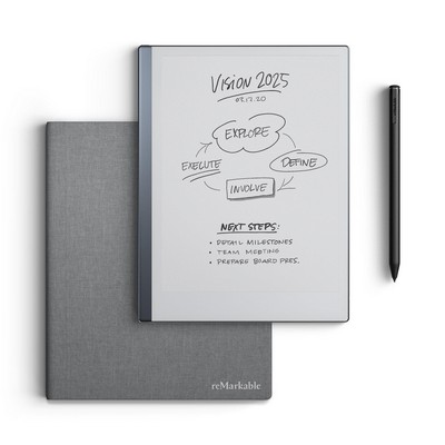 reMarkable The Paper Tablet - 10.3" Digital Paper Display - w/Marker Plus And Book Folio - Gray