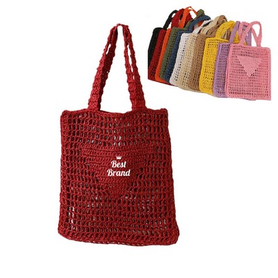 Open-Weave Mesh Beach Tote Bag