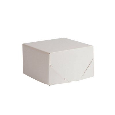 White 2 Piece Lock Corner Design Gift Box (9" x 9" x 5")