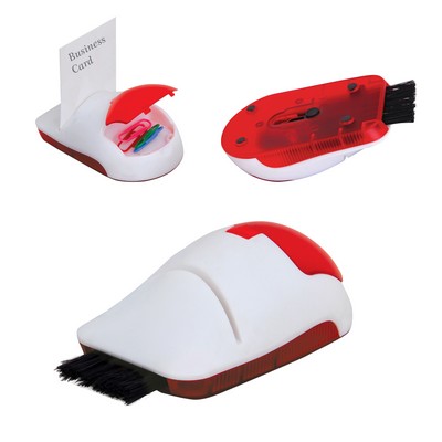 Card Holder w/Computer Brush & Paper Clip