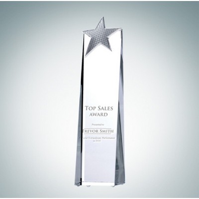 Metal Star Tower Optical Crystal Award (Medium)