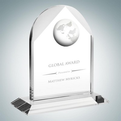 Distinguished Globe Arch Optical Crystal Award (Large)
