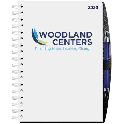 Gloss Time Managers Calendar w/Pen Safe Back Cover (7"x10")