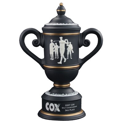 Men's Vintage Ceramic Golf Cup Trophy - Black / Gold