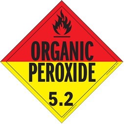 Organic Peroxide Polycoated Tagboard Placard - 10.75" x 10.75"
