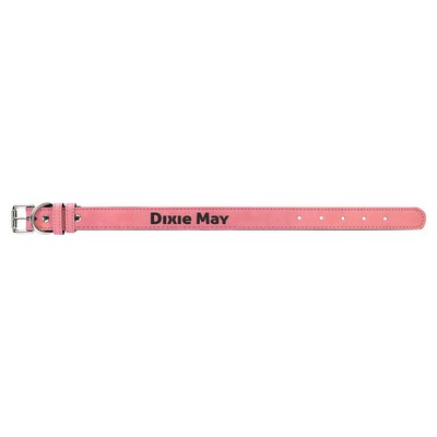 15" x 3/4" Pink Leatherette Dog Collar