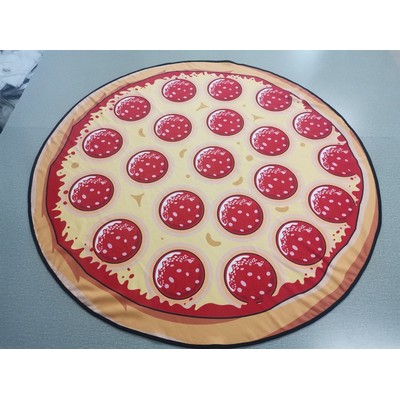 63 x 63 inch Pizza Shape Custom Shape Towel Soft Microfiber Beach Towels - One Side Printing