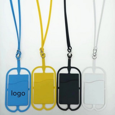 Silicone Phone Wallet with Lanyard