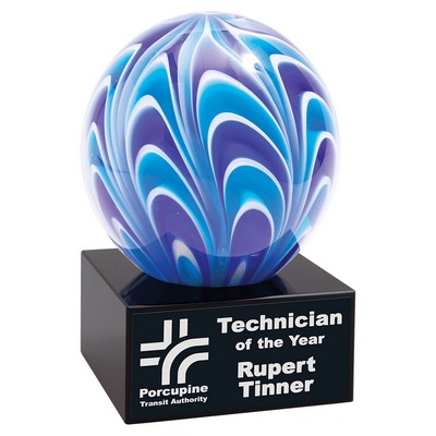 5" Two-Tone Blue & White Sphere