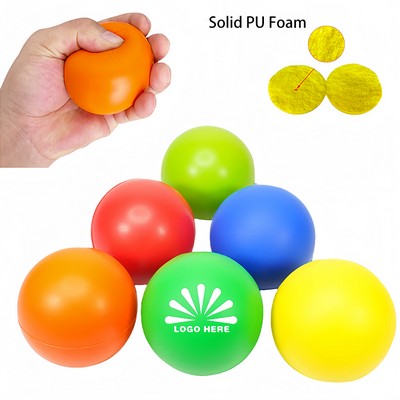 2 1/3" Custom Solid PU Foam Hand Grip Exerciser Ball Stress Relief Squeeze Toy