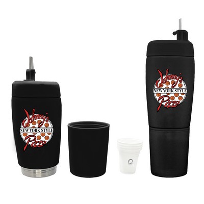 Pour Caddy 20 Oz. Flask Set