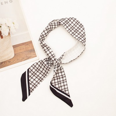 35" x 2" Full Custom Houndstooth Neckerchief Long Hair Ribbon Neck Scarf Handbag Wrap Neck Tie #27