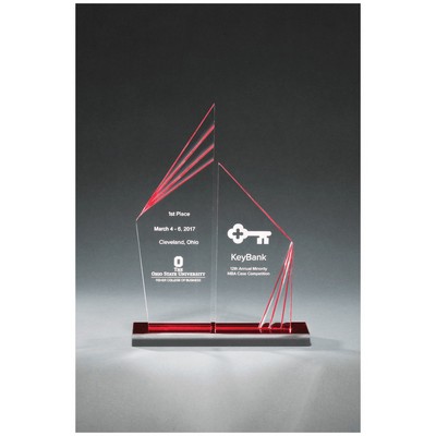9.5" Double Zenith Acrylic with Red Mirror Base