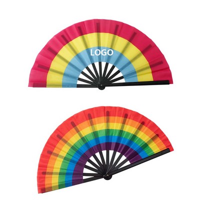 Rainbow Handheld Folding Fan