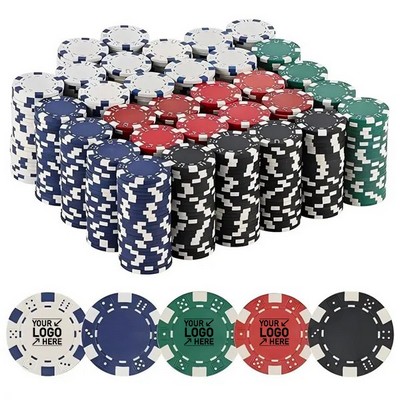 Dice-Striped Casino Poker Chips