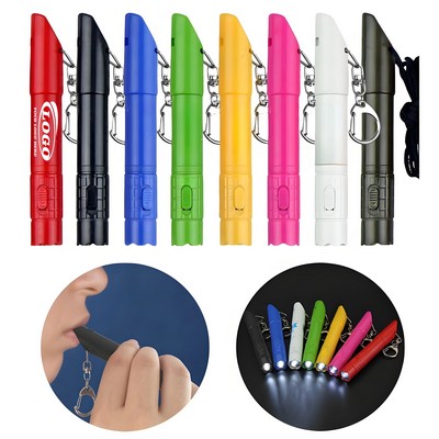4 In 1 Multi Functional Plastic LED Whistle Ballpoint Pen