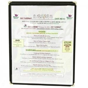 Bonded Leather 1 Panel Classic Menu Cover (5 1/2"x8 1/2")