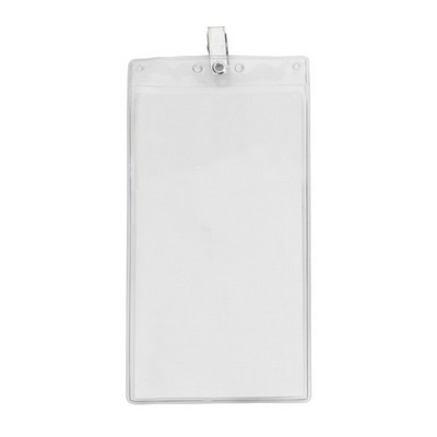 4" x 8" Blank Oversized Vertical Vinyl Pouch with Bulldog Clip