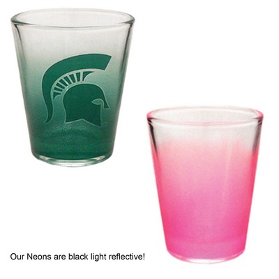 1.5 Oz. Neon Pink/Clear Shot Glass - Dishwasher Resistant - Precision Spot Color