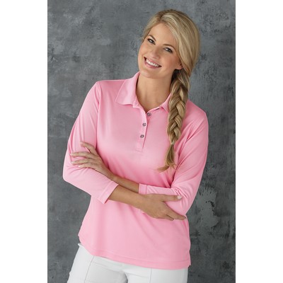 Paragon Lady Palm 3/4 Length Sleeve Performance Mini Mesh Polo