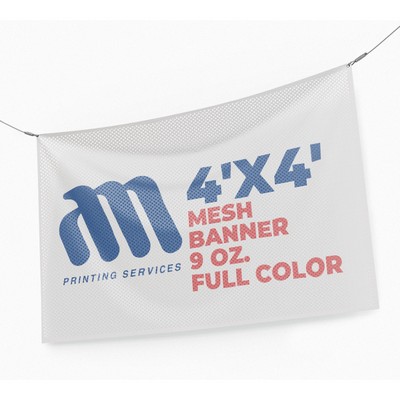 Mesh Banner 4'x4' 9 Oz. Full Color