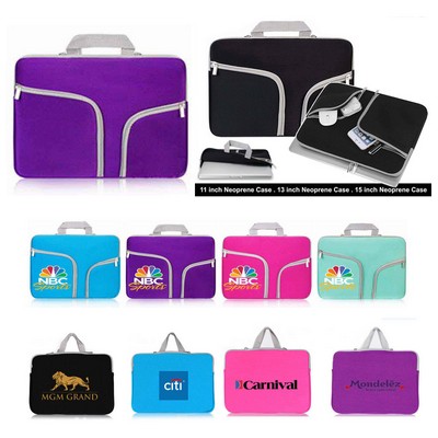Promotek iBank® Neoprene Case for 15" Laptop Tablet Notebook with handle (Purple)