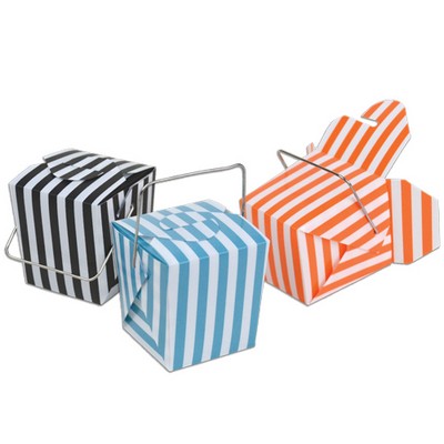 Mini Striped Take-Out Box w/Wire Handle