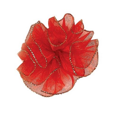Red Pull Bow Ribbon w/Gold Edge