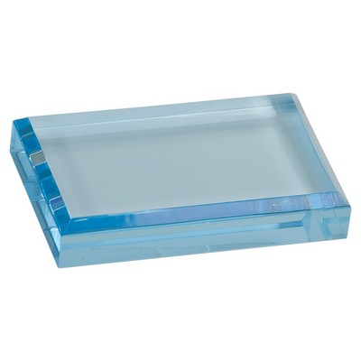 4" x 2.5" Blue Acrylic Paperweight