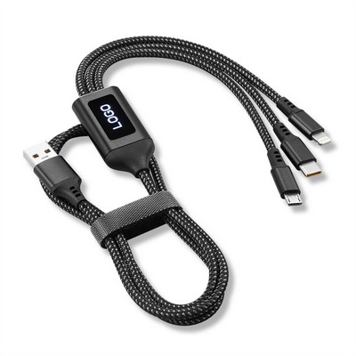 3-in-1 charging buddy cable set with LED light logo