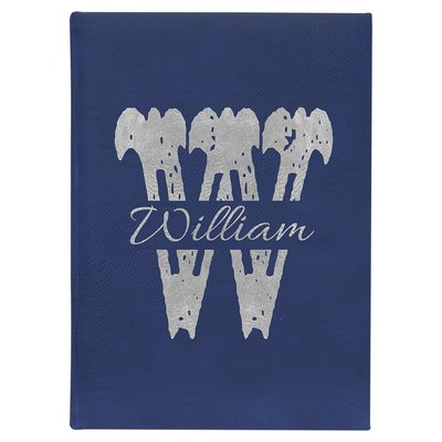 7" x 9 3/4" Blue/Silver Leatherette Journal-Lined Paper