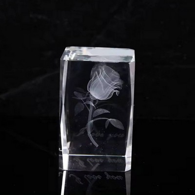 3D Laser Cube Crystal Paperweight