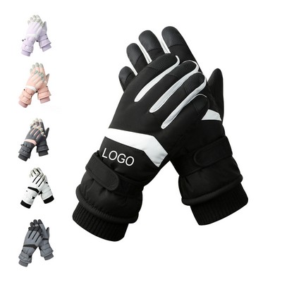 Winter Adult Cold Weather Windproof Anti Slip Thickened Ski Snow Gloves