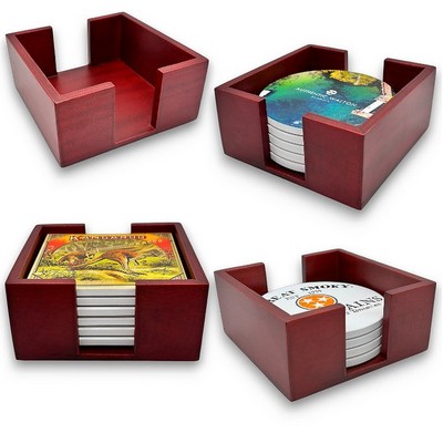 Wooden Coaster Holder Sets