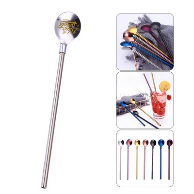 Stainless Steel Spoon with Straw