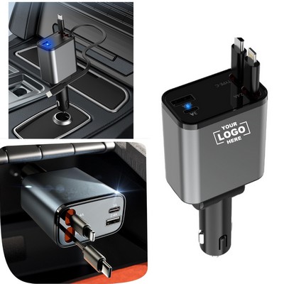 Fast Charging Retractable Car Phone Charger