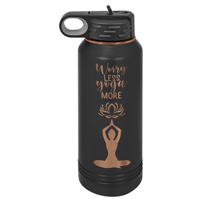 Polar Camel 32 oz. Black/Rose Gold ION-Plated Water Bottle