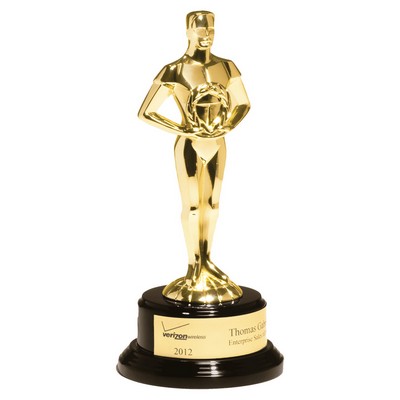 Cast Metal Gold Achiever Figure on a Black Base