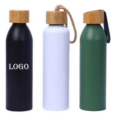 Aluminum Bottle With Bamboo Lid