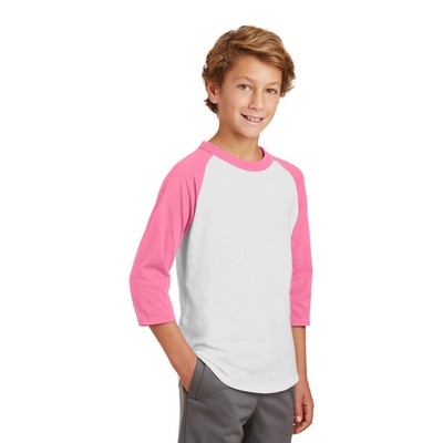 Sport-Tek Youth Colorblock Raglan Jersey.