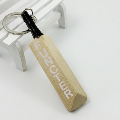 Wood Cricket Bat Keychain